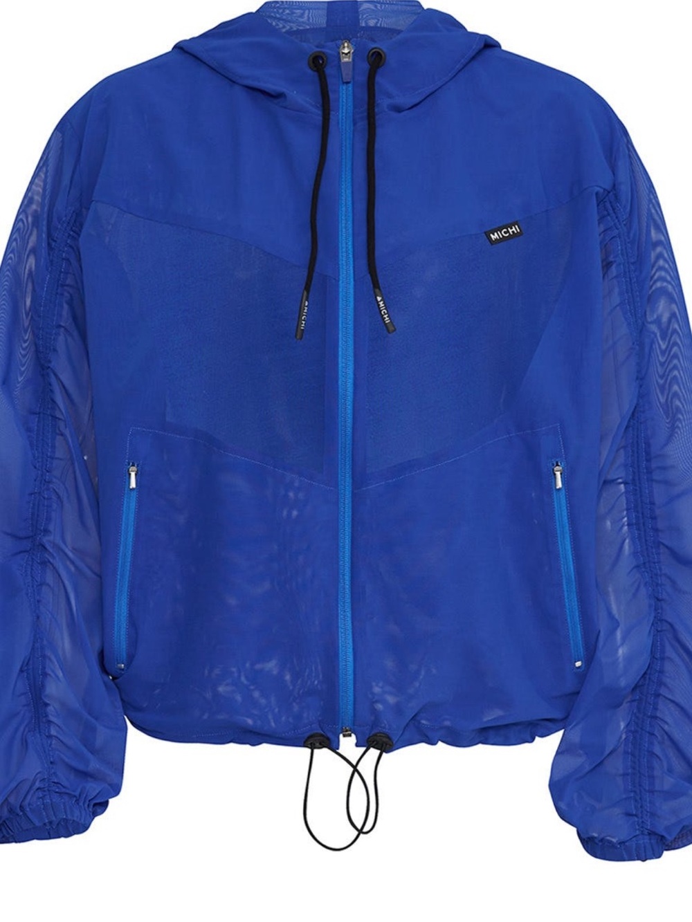 MICHI Bold Blue Hooded Windbreaker Jacket - Picture 9 of 10